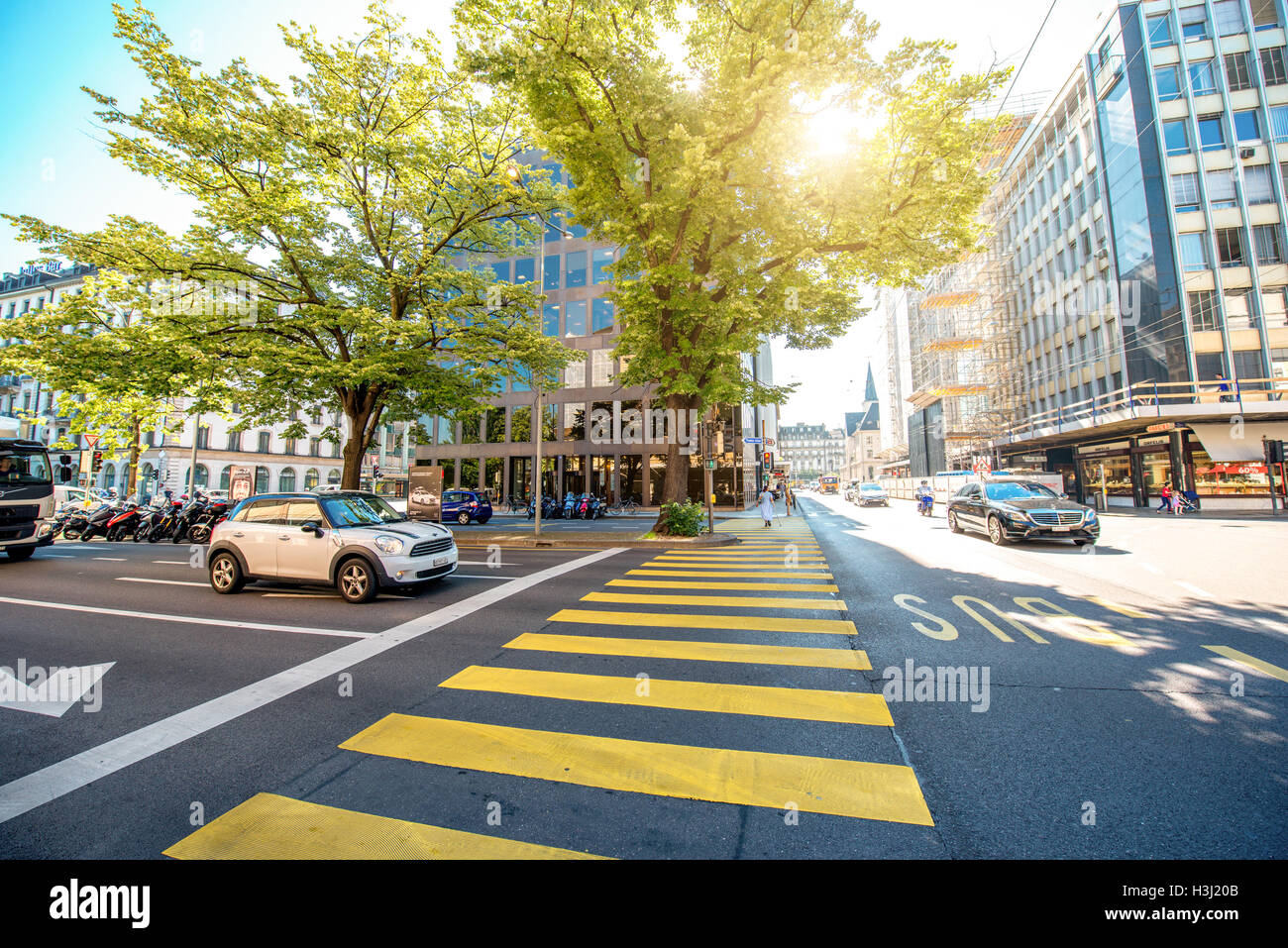 Geneva city life Stock Photo Alamy