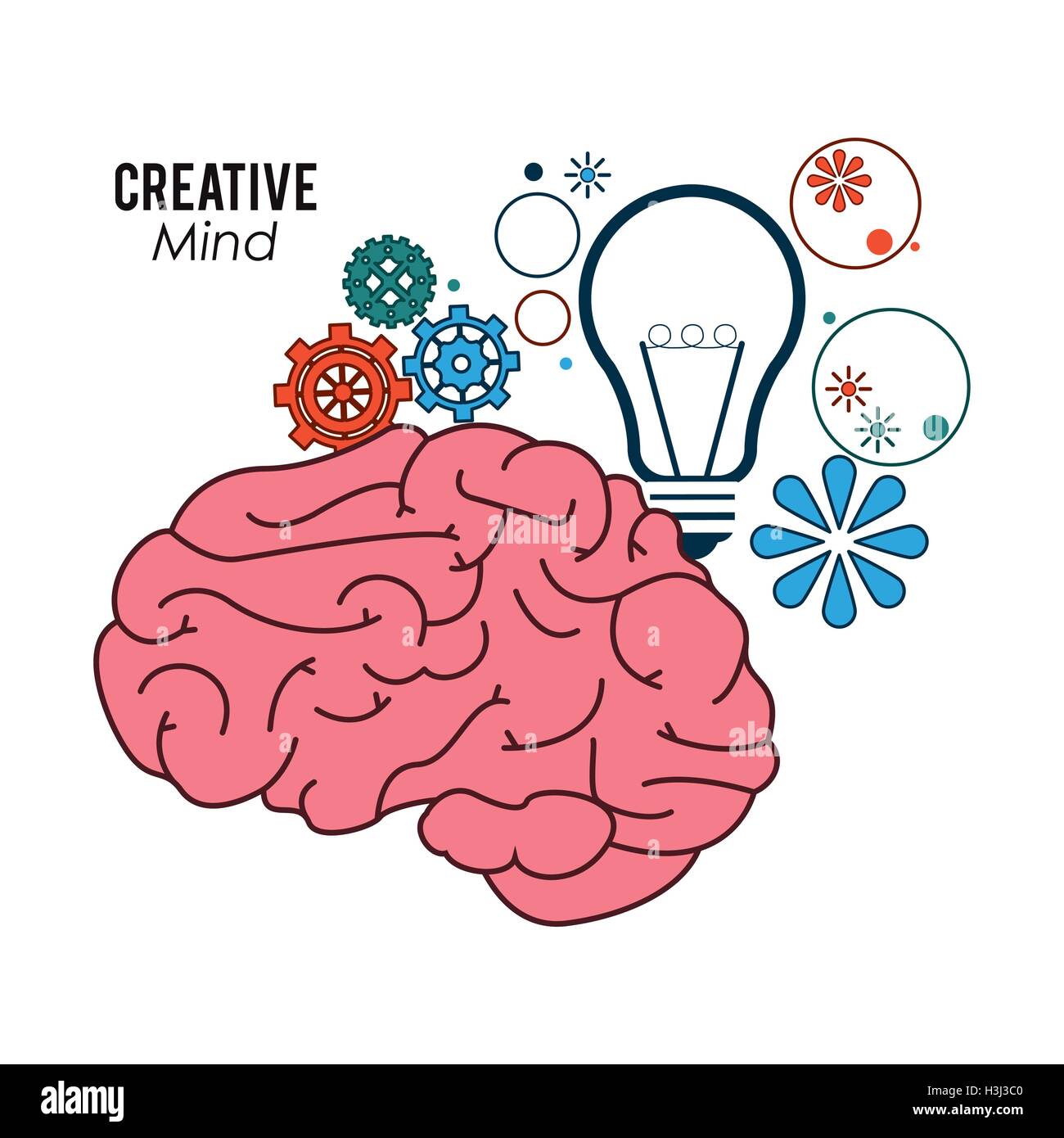 Creative mind and idea icon design, vector illustration Stock Vector ...