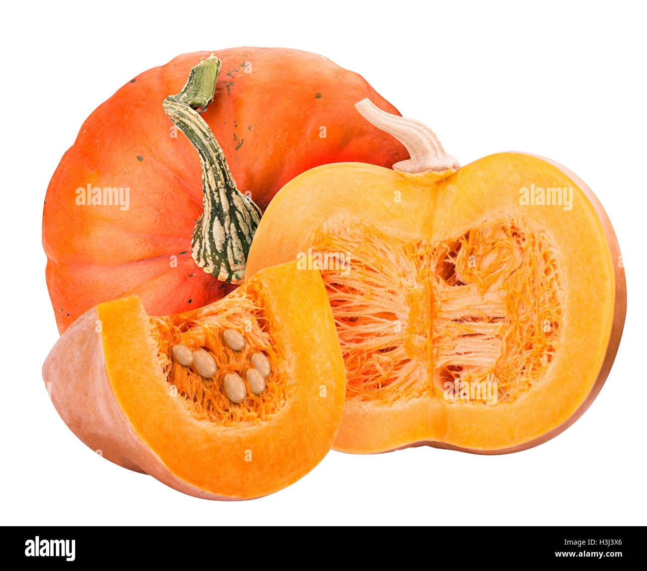 Group of pumpkins isolatet in white background Stock Photo - Alamy