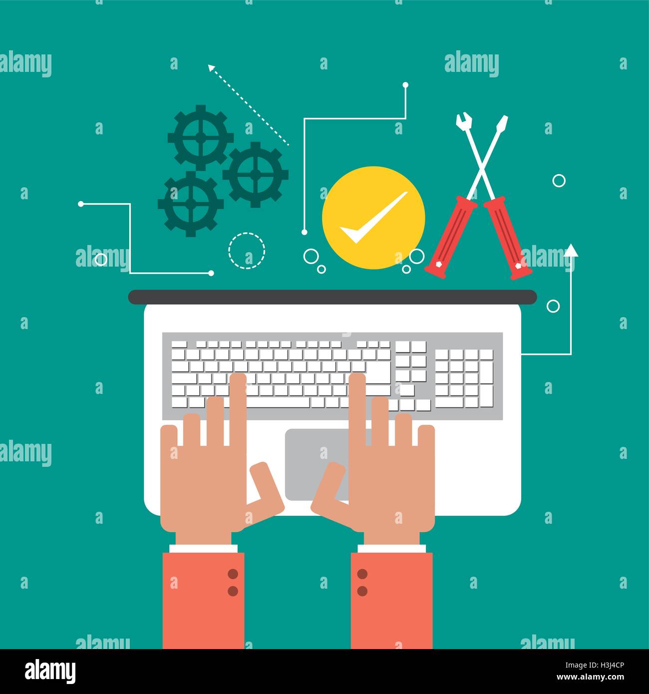 Flat illustration about customer service design Stock Vector Image ...