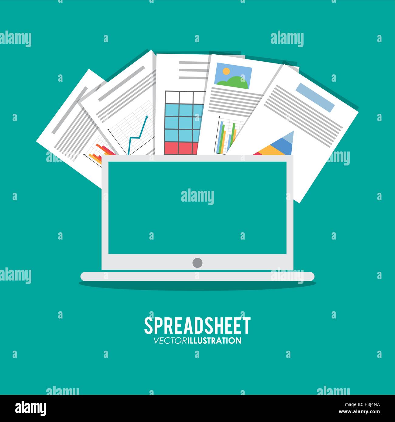 Spreadsheet design, technology and infographic concept Stock Vector