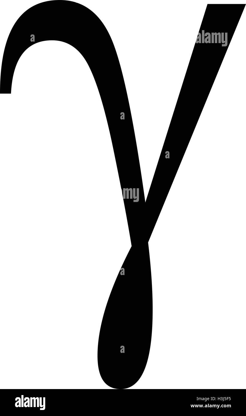 Gamma Greek letter icon, Gamma symbol - black vector illustration. Stock Vector