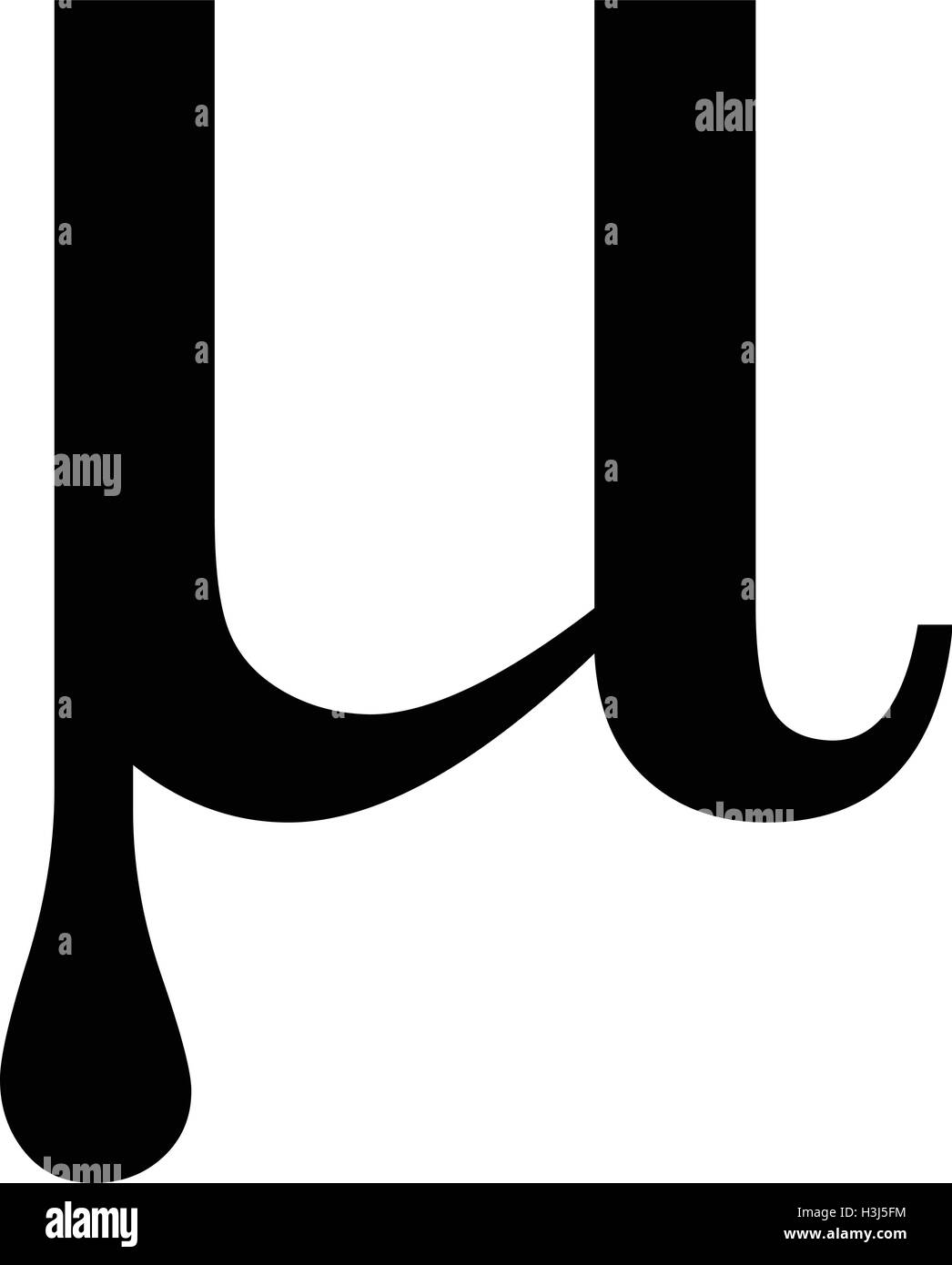 Mu greek letter icon, Mu symbol vector illustration. Stock Vector