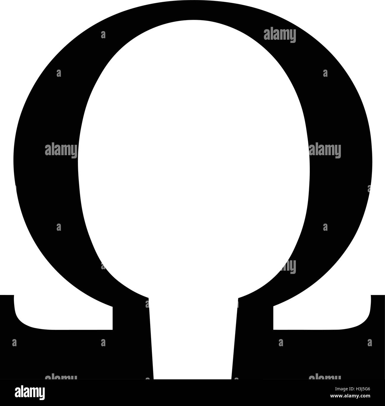 Omega greek letter icon, Omega symbol, black vector illustration. Stock Vector