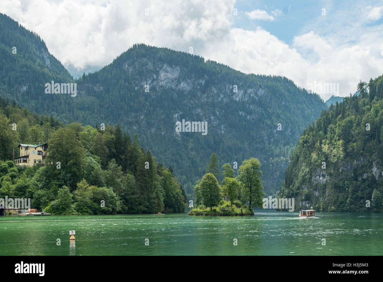 Christlieger Island, Konigsee, Bavaria, Germany Stock Photo