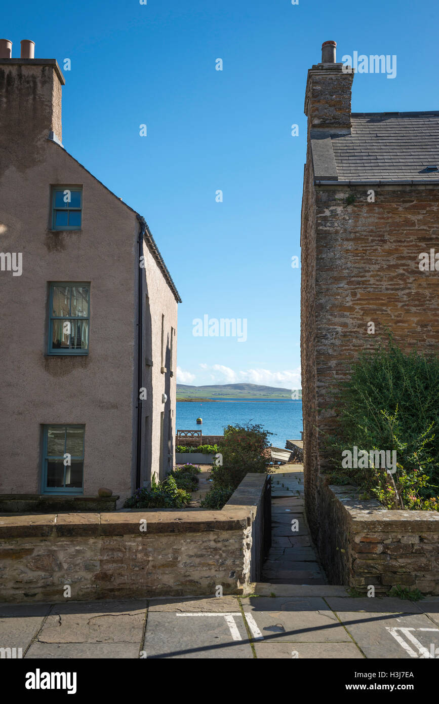 The main street of the port of Stromness on Mainland Orkney, Scotland, UK Stock Photo
