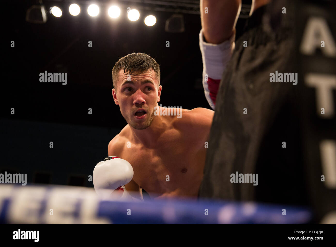Sam McNess during a boxing bout Stock Photo