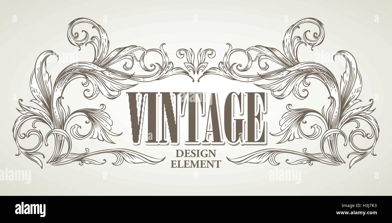Vintage design elements. Retro card. Vector illustration Stock Vector