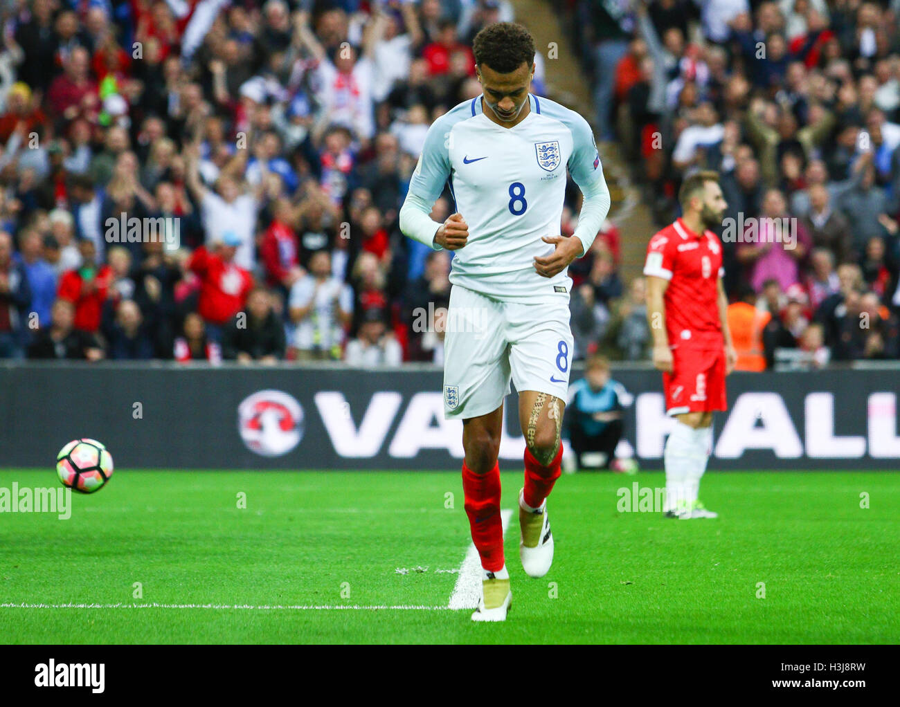 Deli Alli of England celebrates scoring during the FIFA World Cup