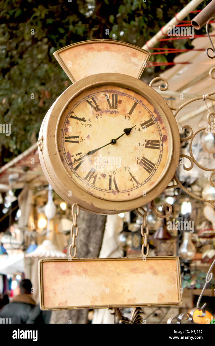 old rugged clock for sale Stock Photo - Alamy