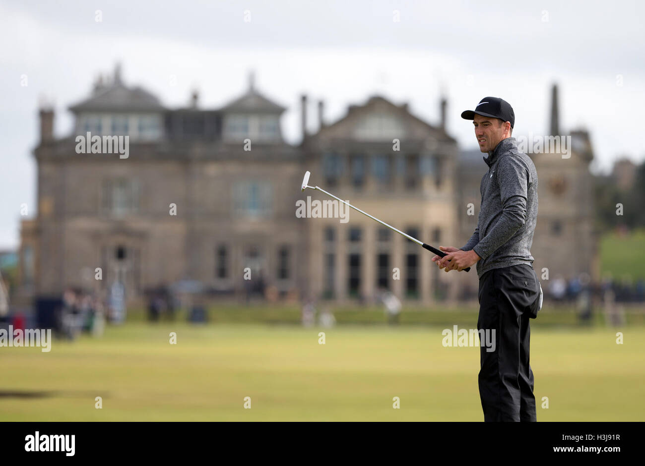 England's Ross Fisher on the 1st green during day four of the Alfred Dunhill Links Championship at St Andrews. Stock Photo