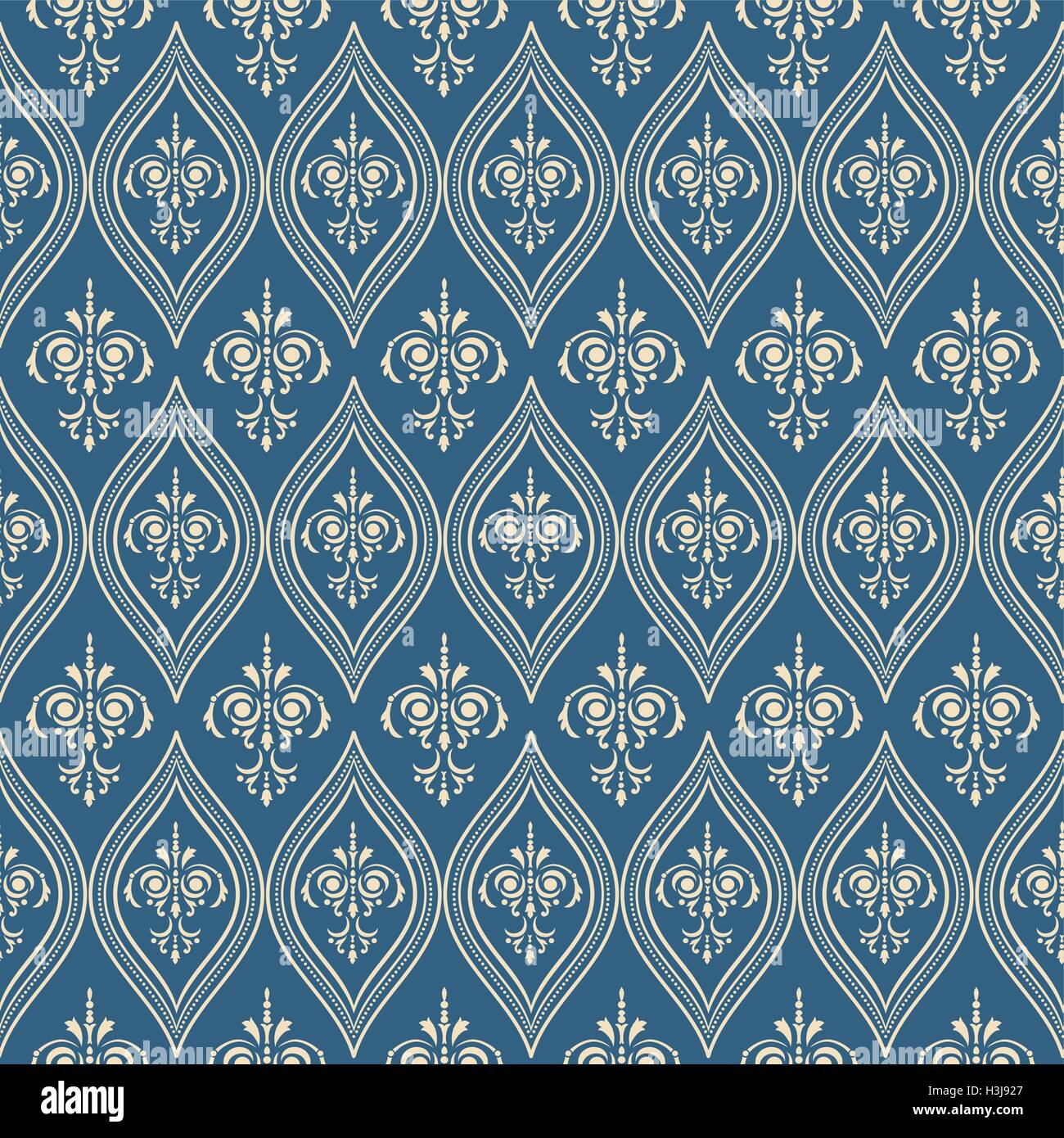 Damascus pattern. Seamless vintage background. Vector Stock Vector