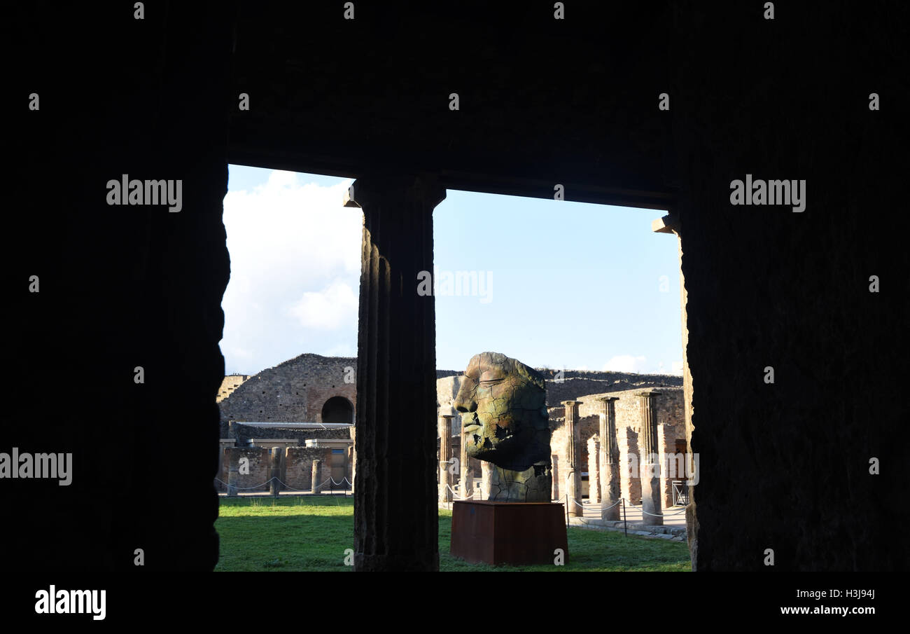 The Roman ruins, bodies and Frescoes of Pompeii, Italy. Stock Photo