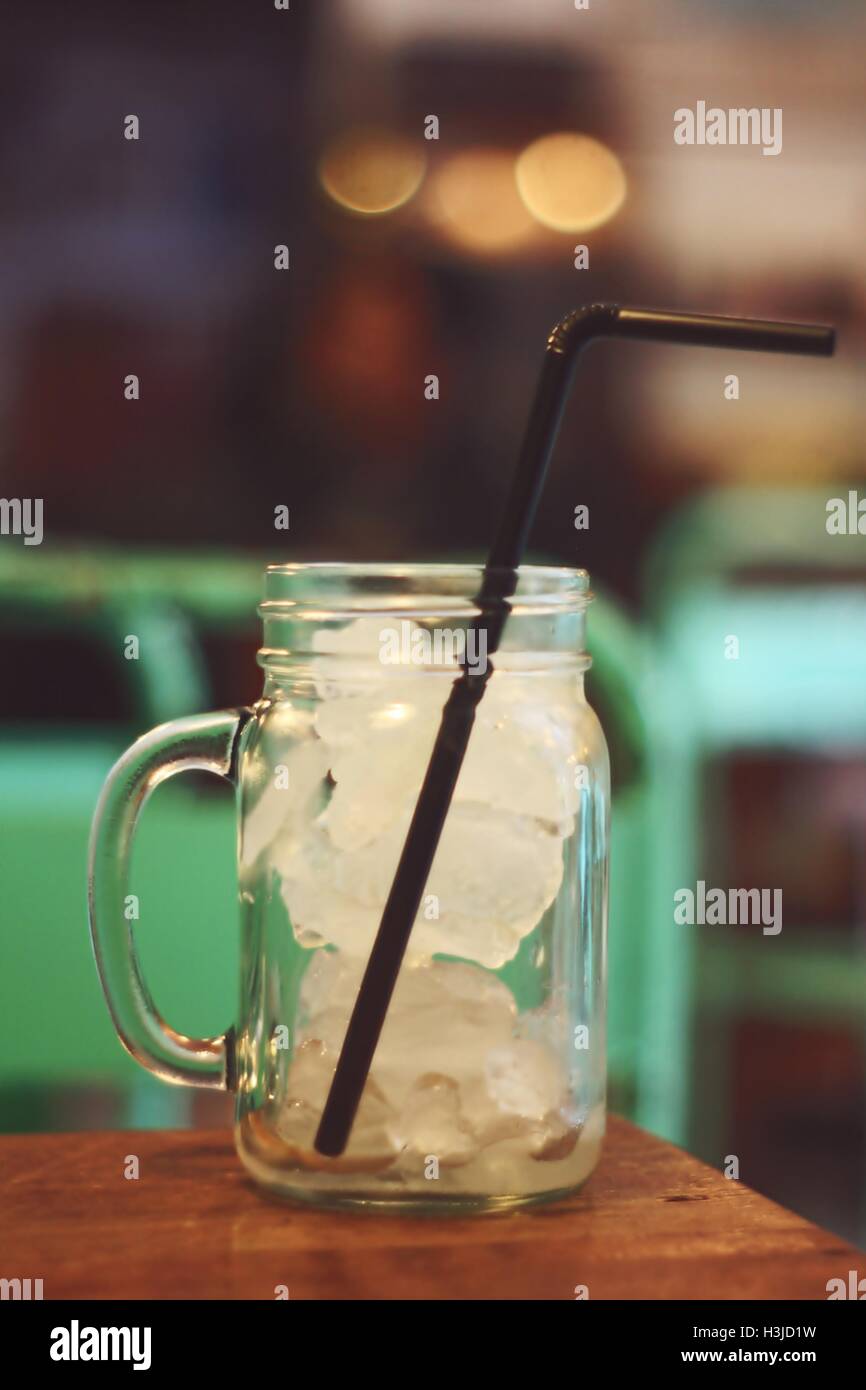 Glass full of ice Stock Photo