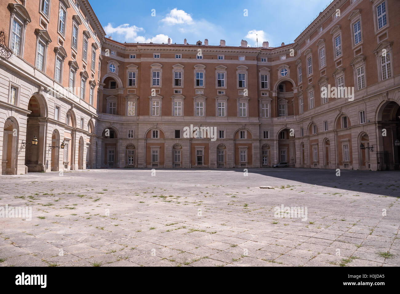 Courtyard of the Royal Palace of Caserta, Italy Stock Photo