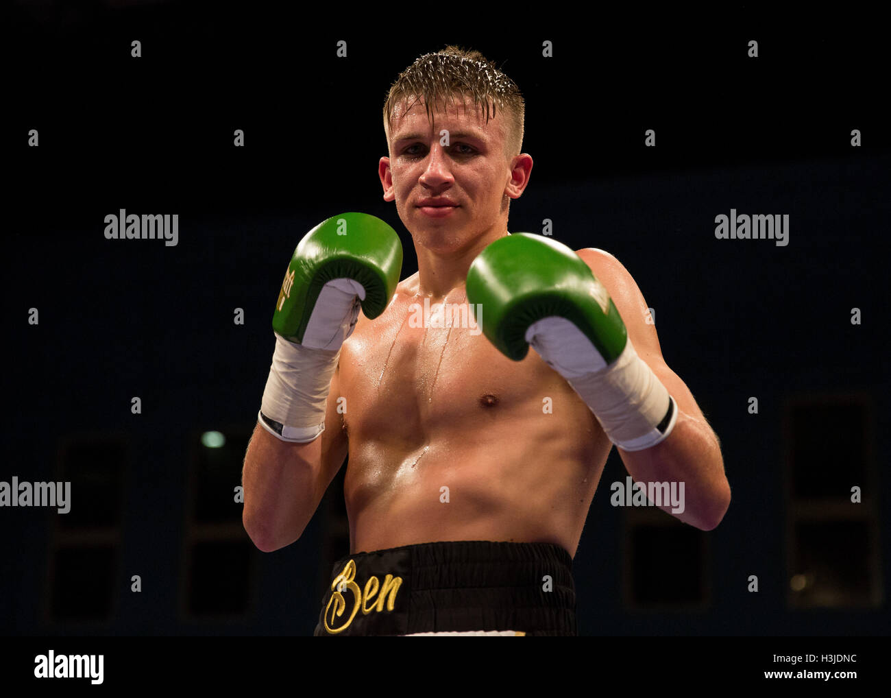 Ben Smith after winning a boxing fight Stock Photo