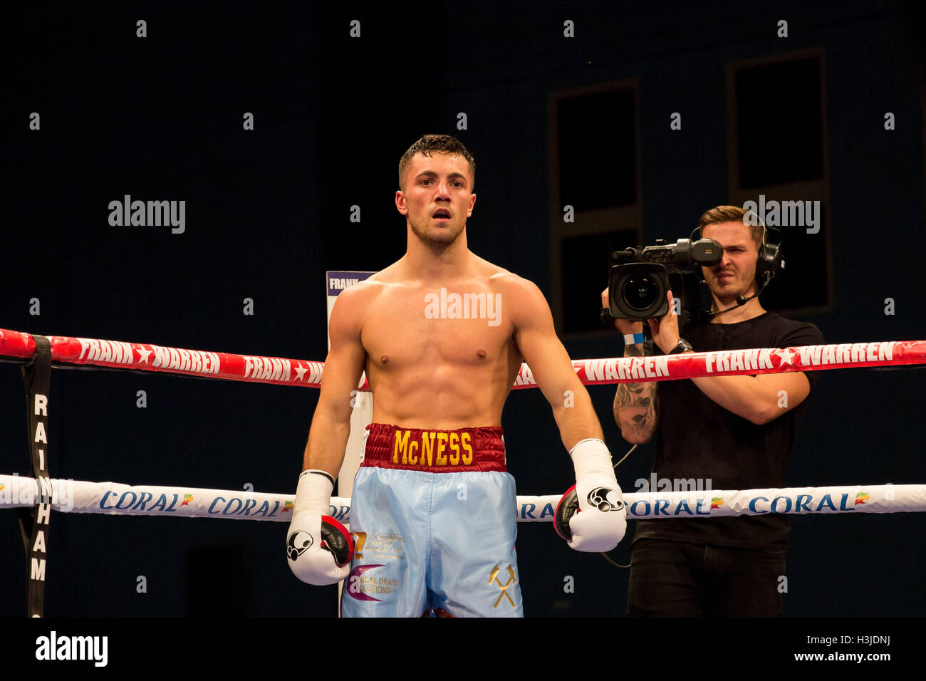 Sam McNess boxing on BoxNation Stock Photo Alamy