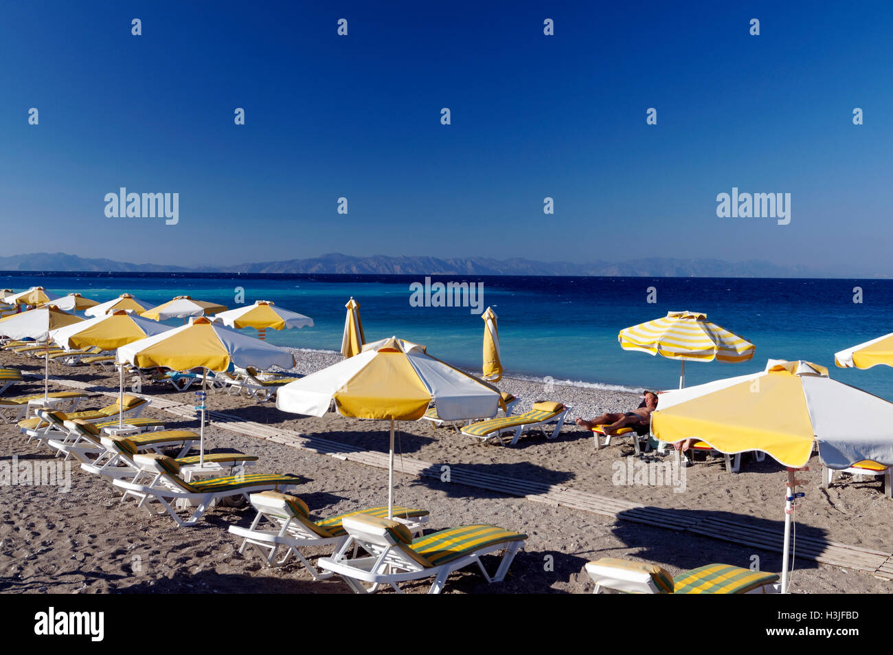Ialyssos Beach, Rhodes, Dodecanese Islands, Greece. Stock Photo