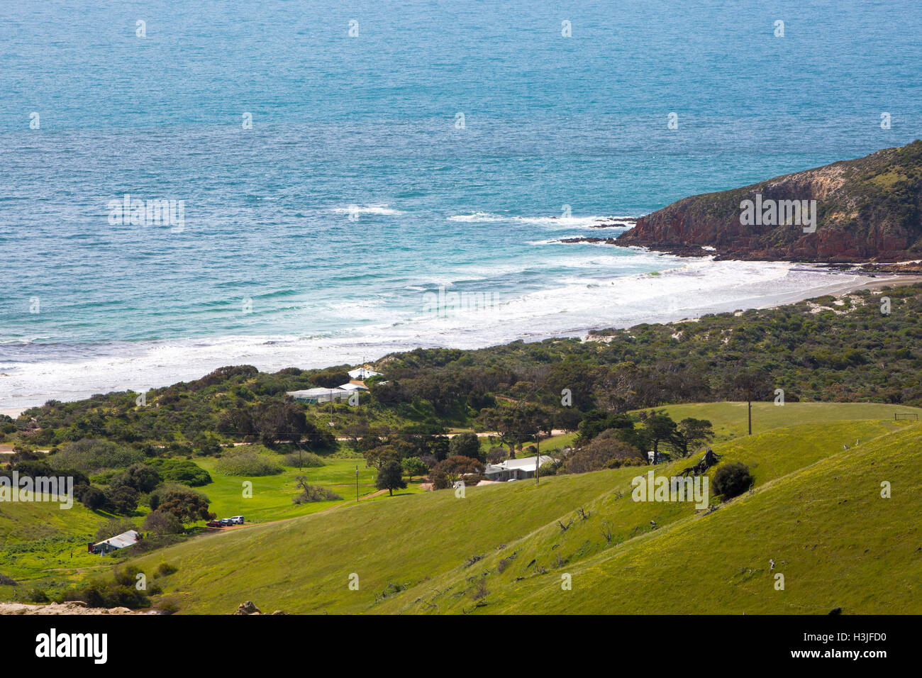 Snelling Beach Snelling beach and coastline on the north coast of Kangaroo island ...