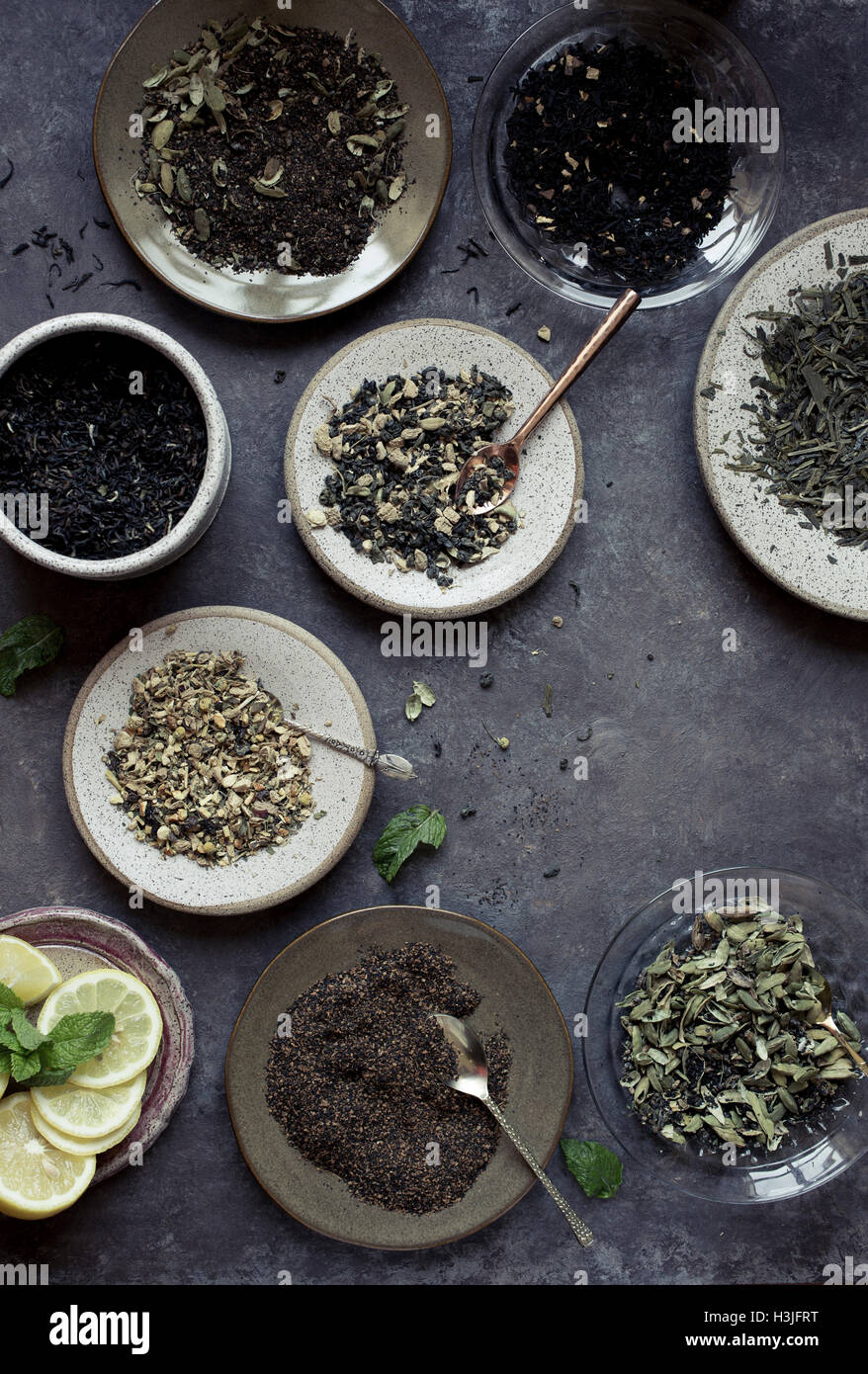 Various tea leaves Stock Photo Alamy