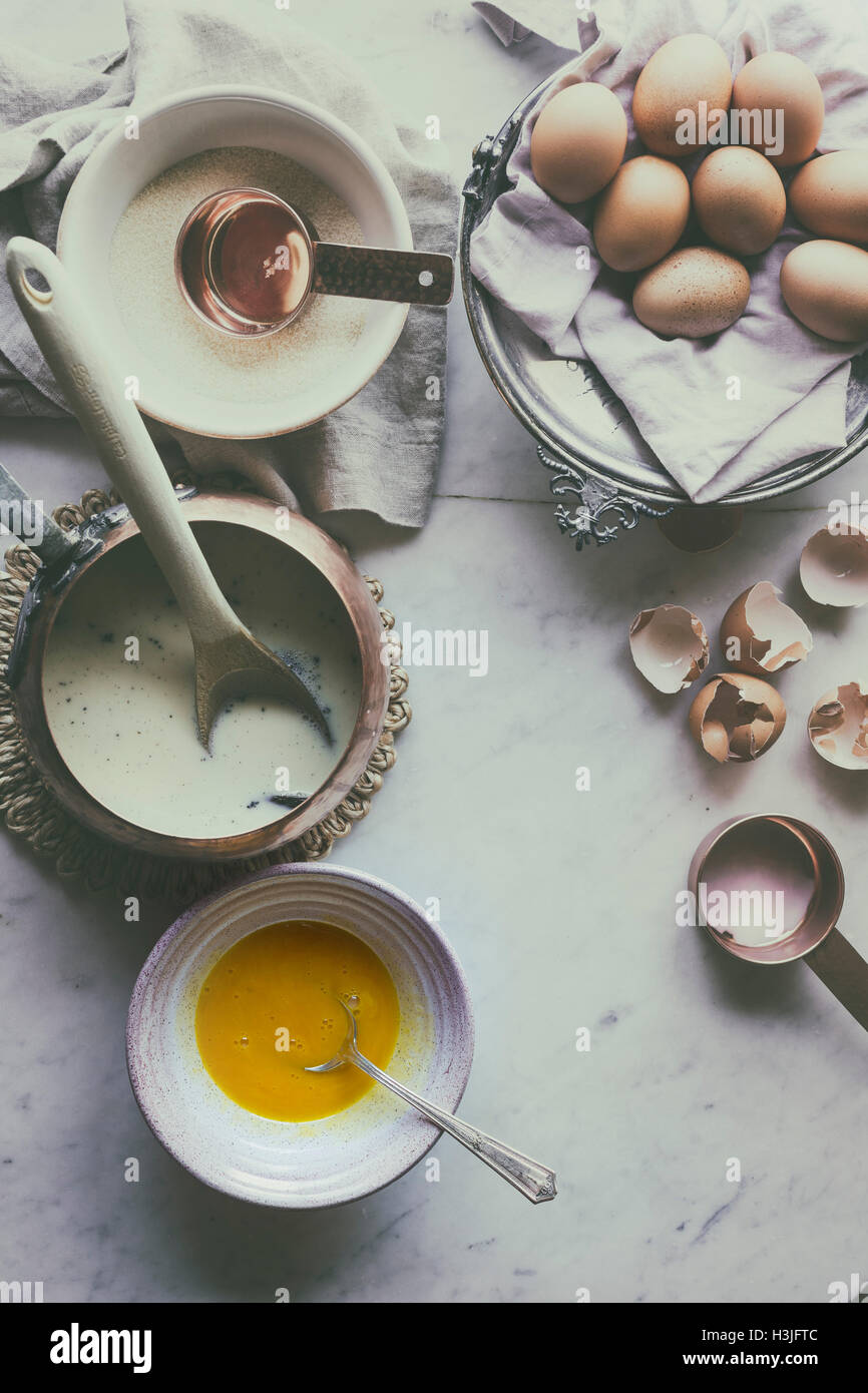 Ice Cream ingredients Preparation Stock Photo Alamy