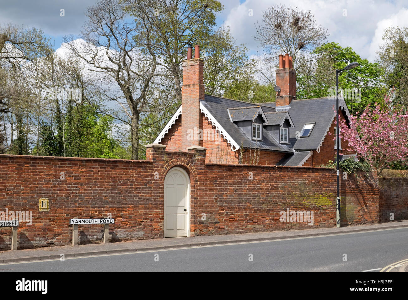 Large house with walled garden Melton Suffolk UK Stock Photo Alamy