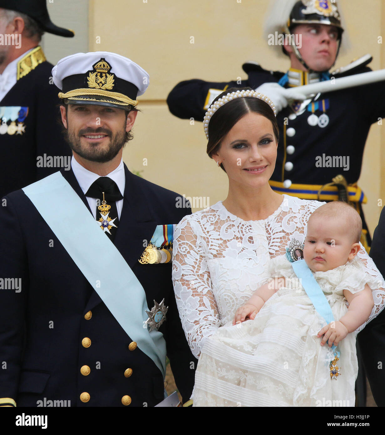 The christening of Prince Alexander of Sweden at Drottningholm Palace