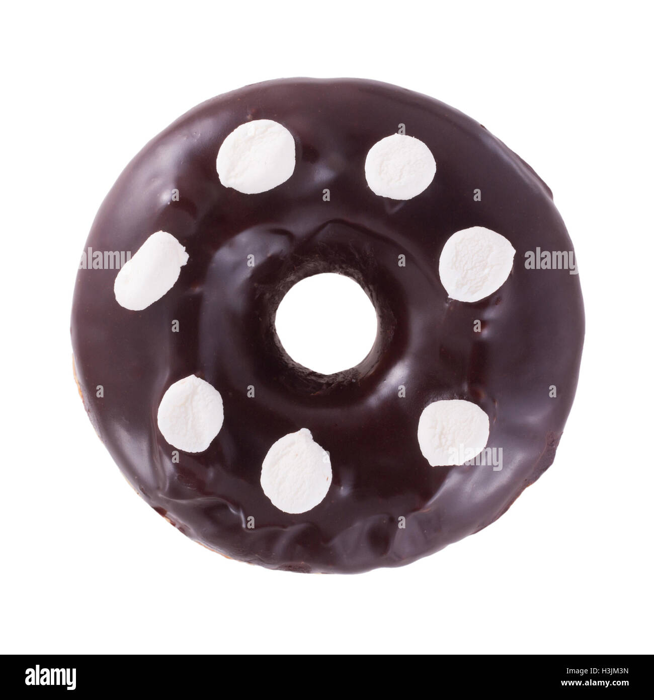 Donut in chocolate with marshmallow Stock Photo Alamy