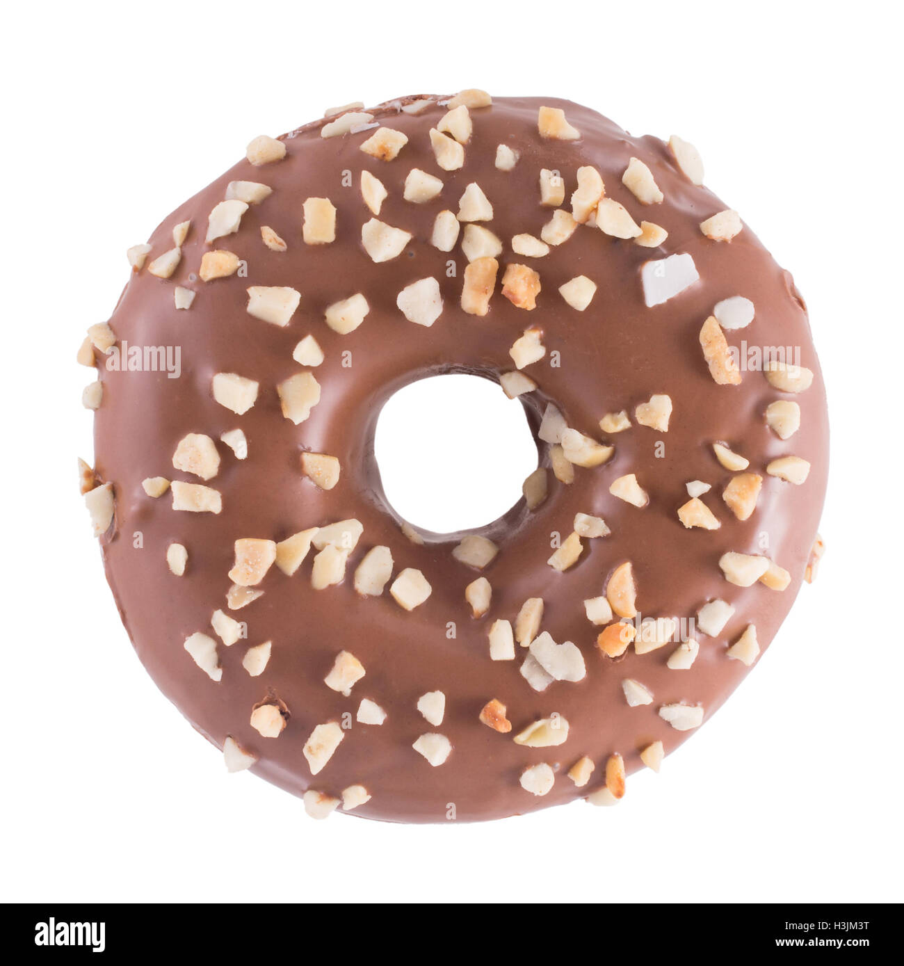 Donut in chocolate with nuts Stock Photo Alamy