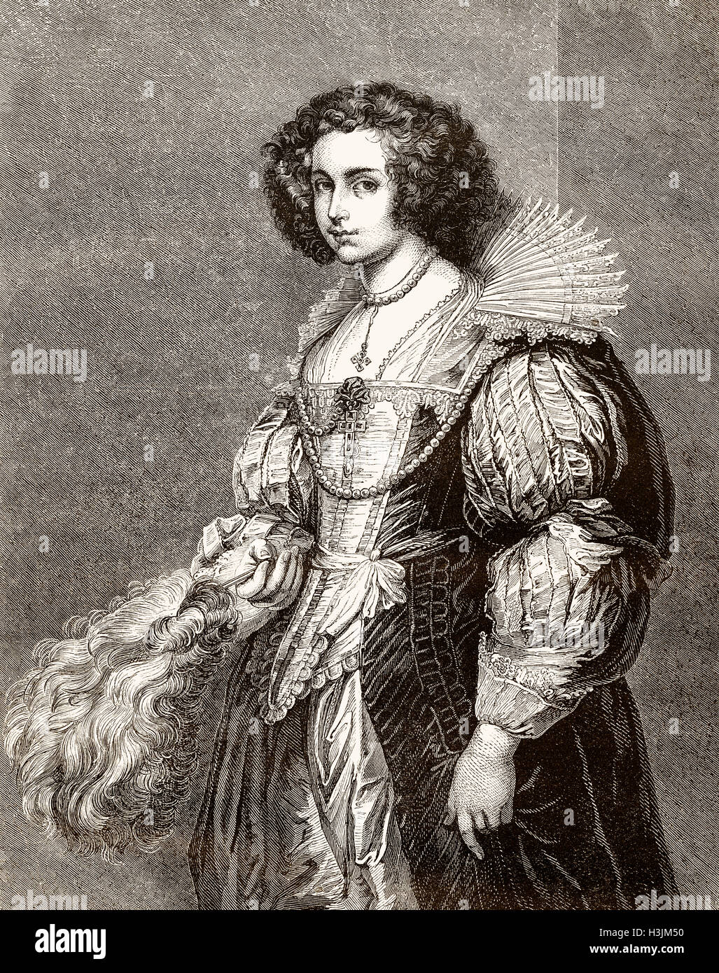 Portrait of Marie-Louise von Taxis or de Tassis, by Antonis van Dyck Stock Photo