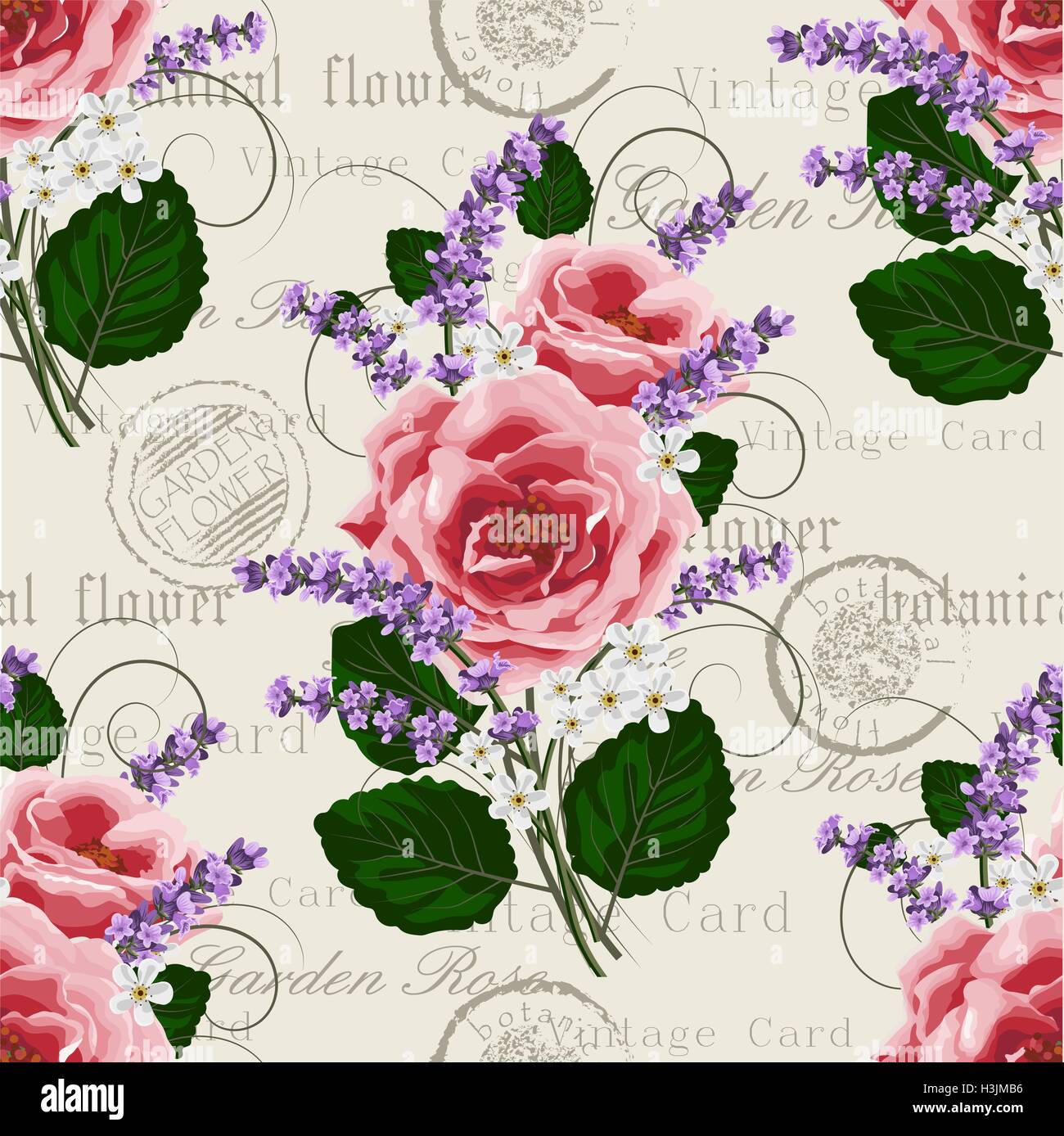 Vintage card with flowers Stock Vector Image & Art - Alamy