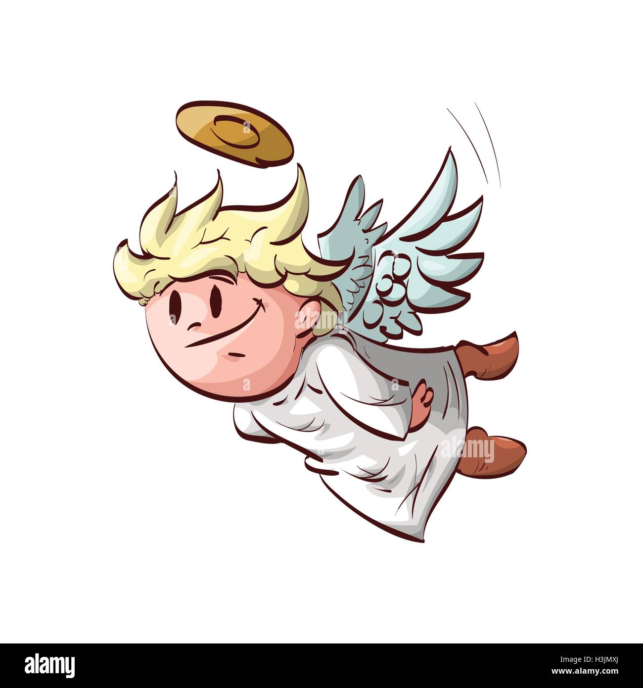 Colorful vector illustration of a cute flying angel Stock Vector