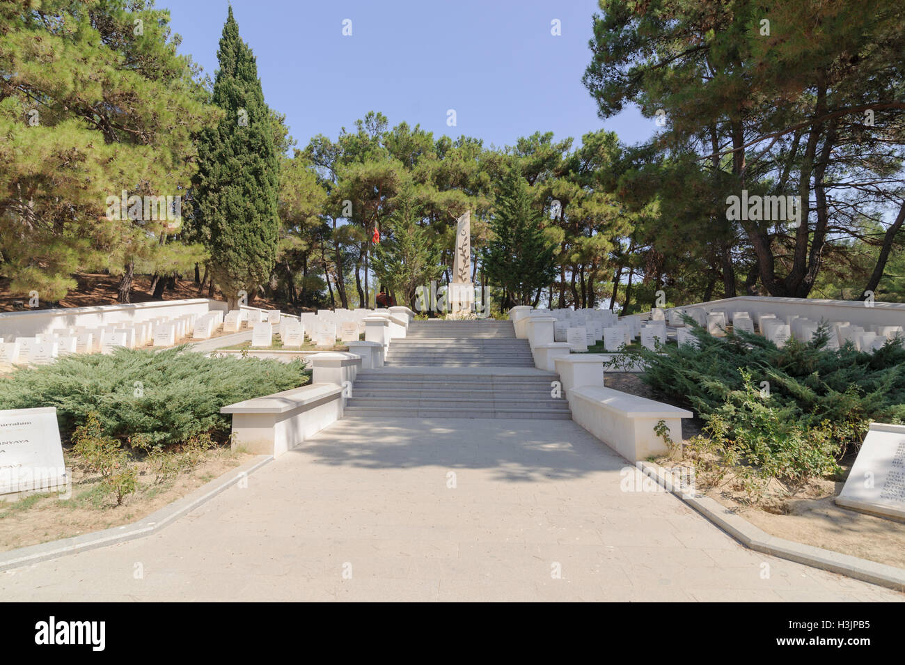 CANAKKALE, TURKEY- SEP 12, 2016: Zigindere Sargi Yeri Martyrdom is near by Alcitepe Village.it was constructed on memory of Turk Stock Photo