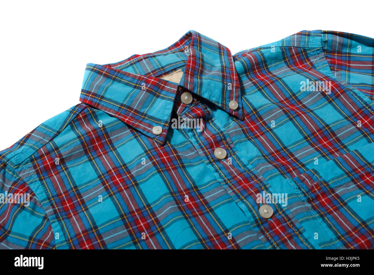 Red and blue checkered shirt Stock Photo