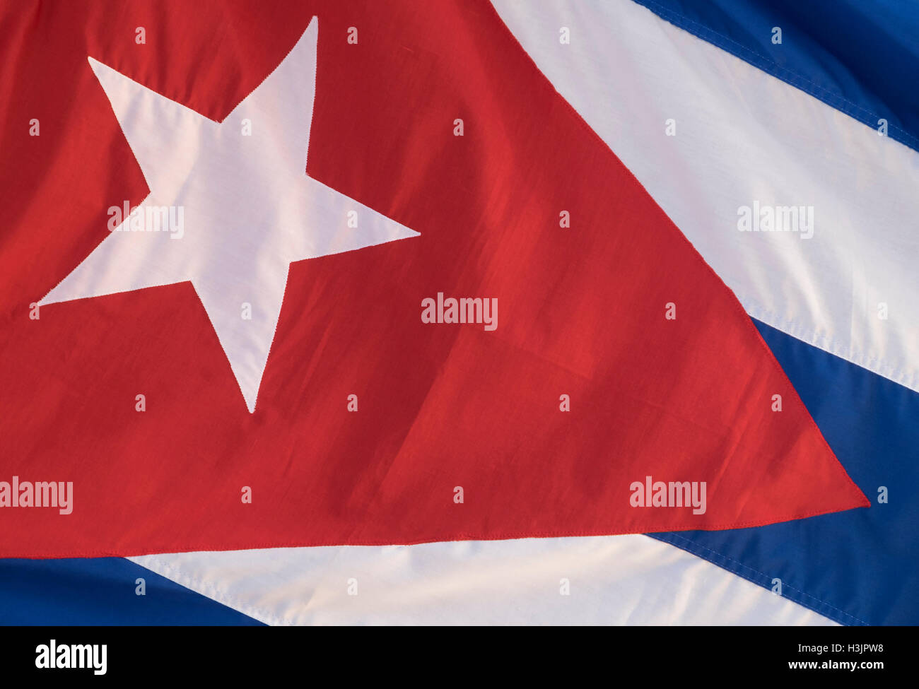 Cuban Flag Close up Stock Photo