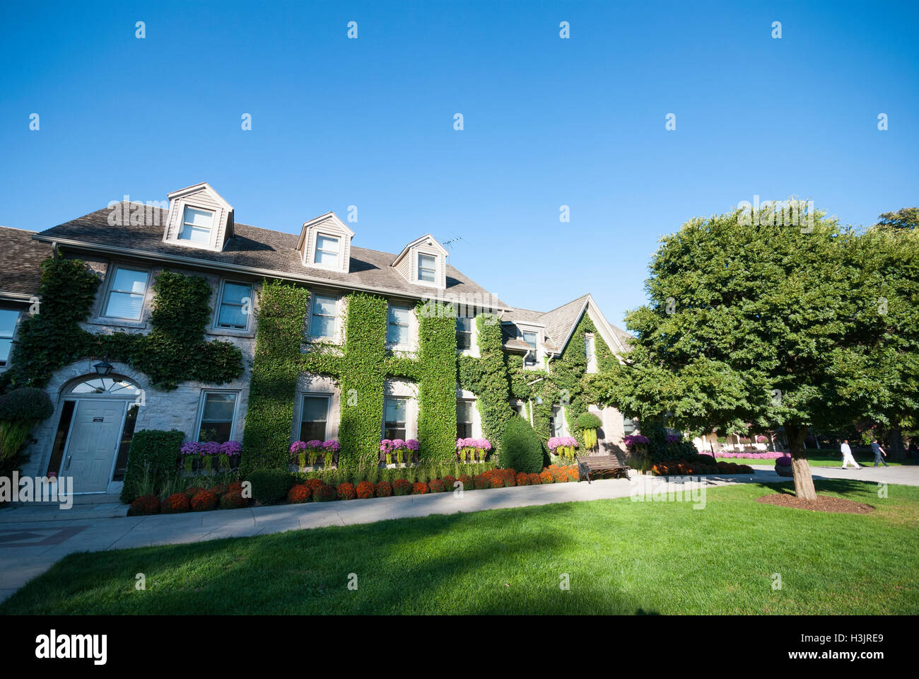 The ivy covered student residence at the Niagara Parks School of Horticulture at the Niagara parks botanical gardens Stock Photo