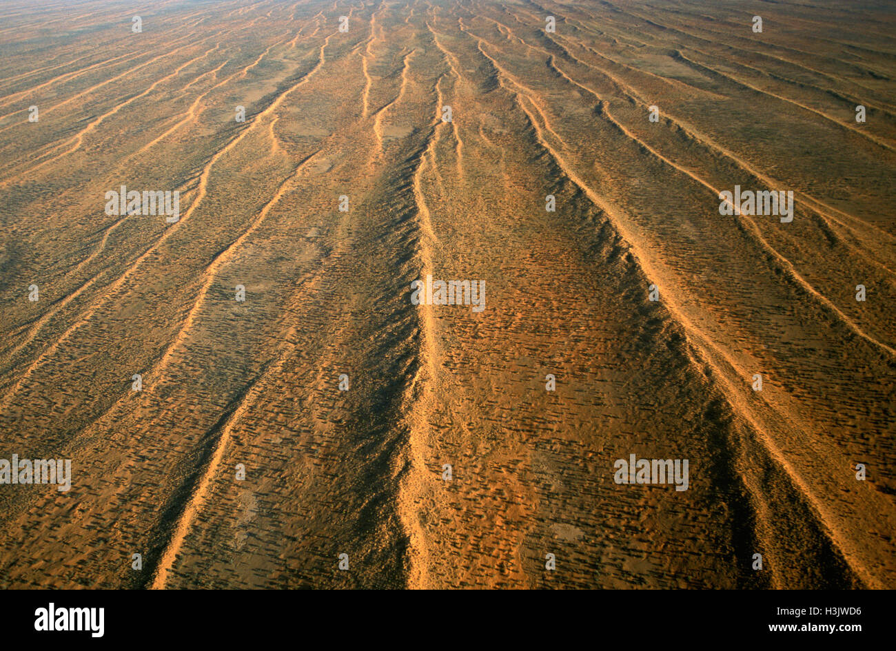 Aerial photograph of dunefields sand dunes and claypans Stock Photo