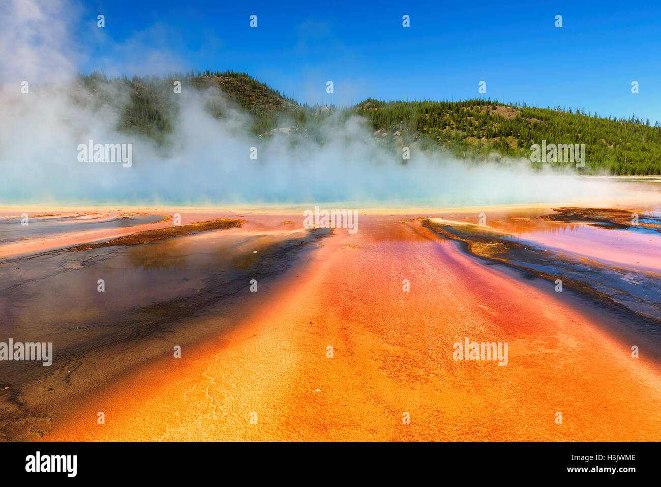 Grand Prismatic Spring in Yellowstone National Park Stock Photo