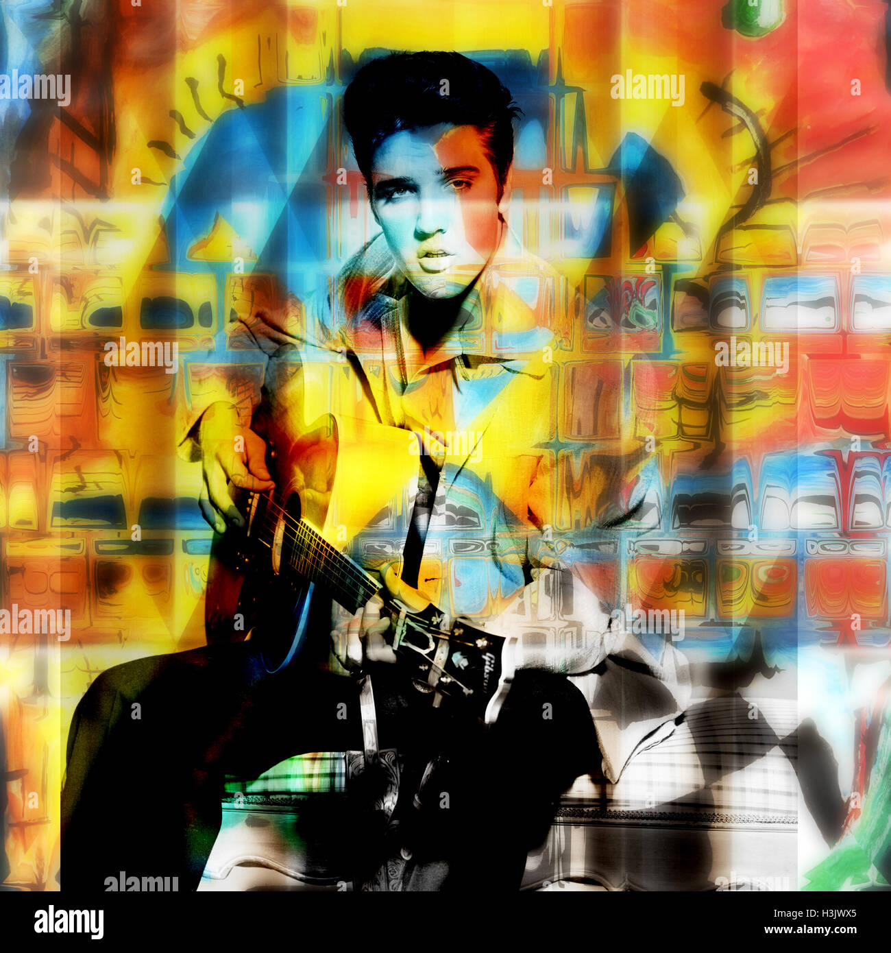 Elvis Presley in pop art colors Stock Photo - Alamy