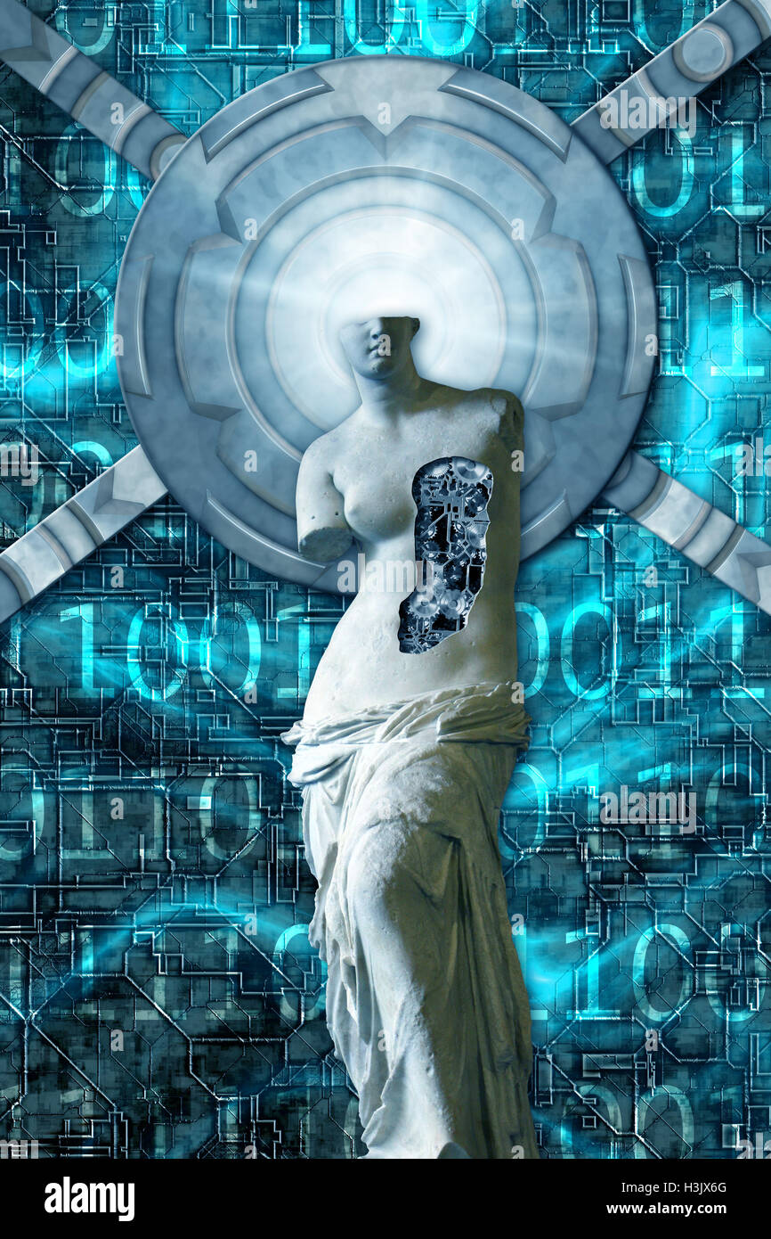 classic sculpture manipulated digitally Stock Photo