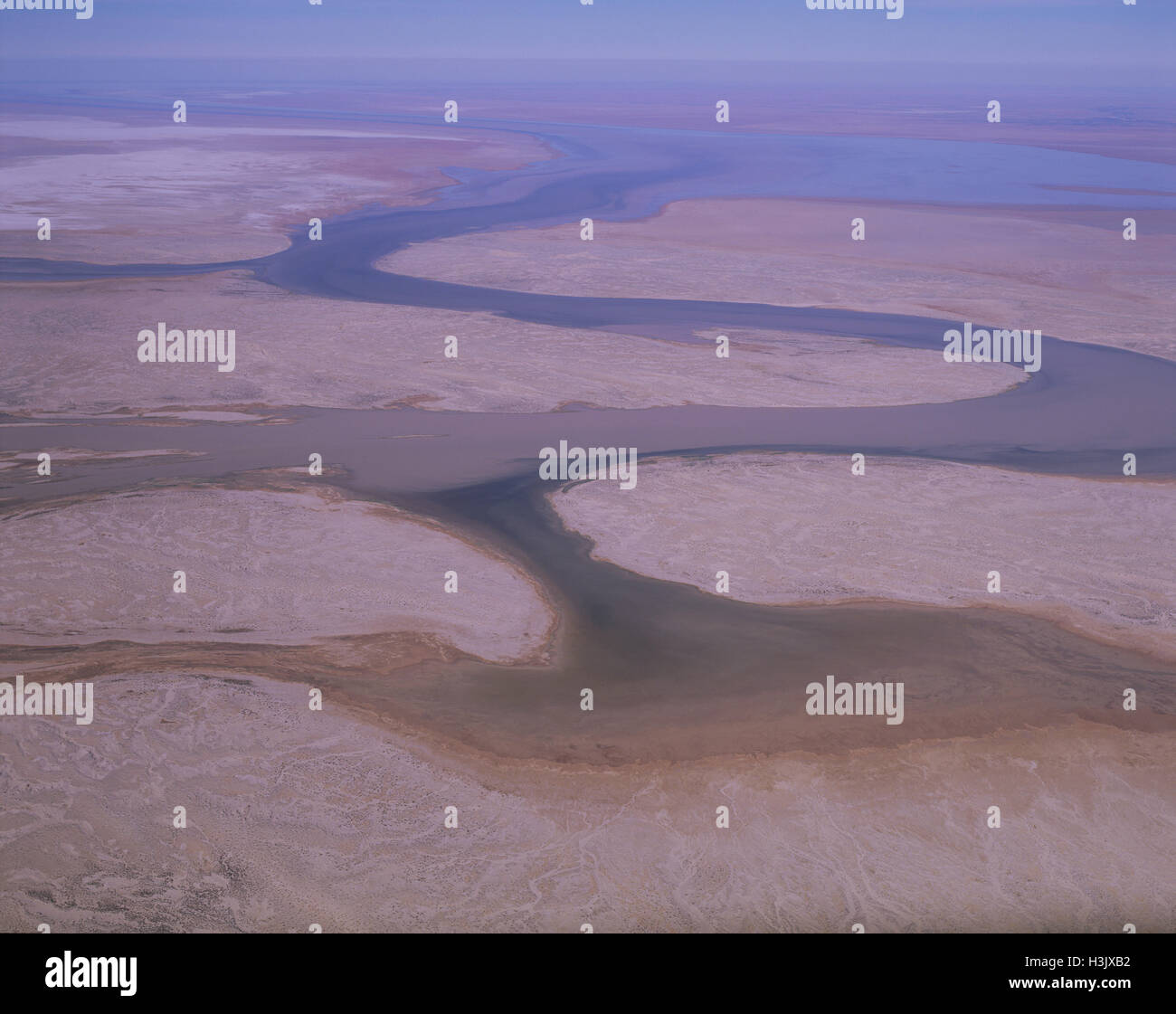 Lake Eyre river system. Stock Photo