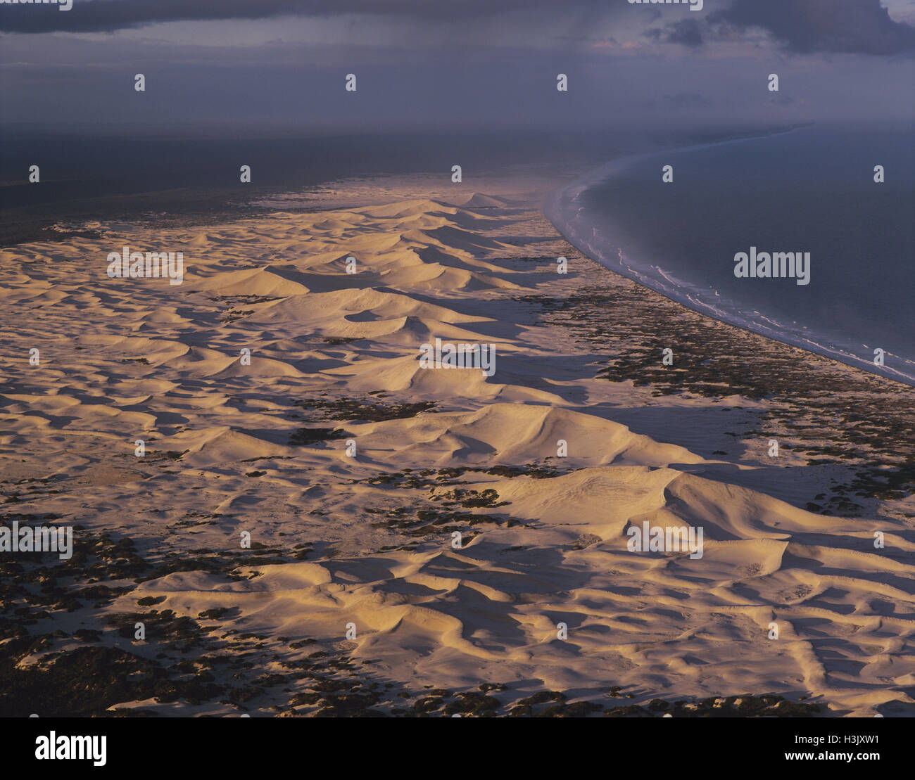 Coastal sand mountains, which rise up to 100 m Stock Photo
