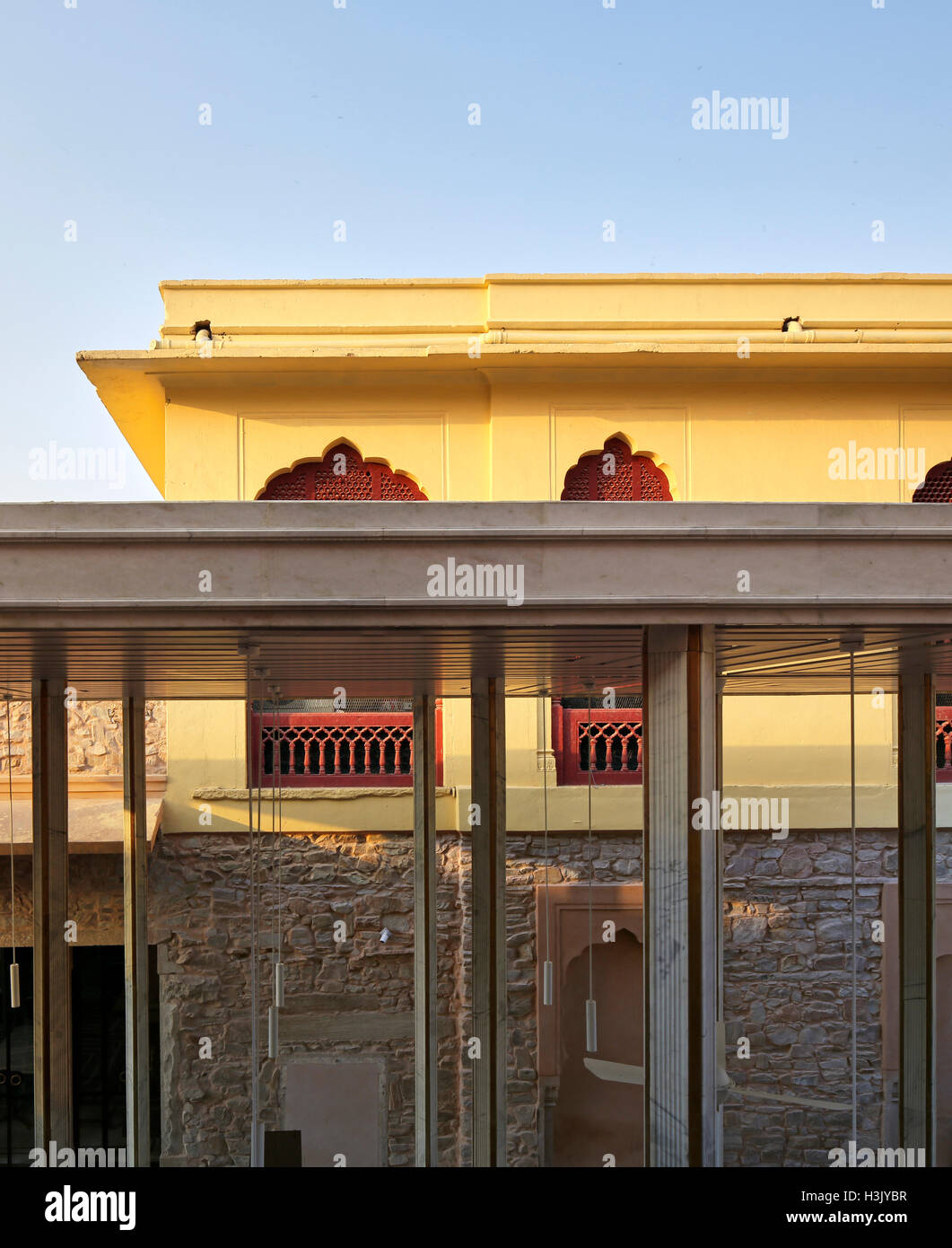 High level view of bar canopy. Baradari at City Palace, Jaipur, India
