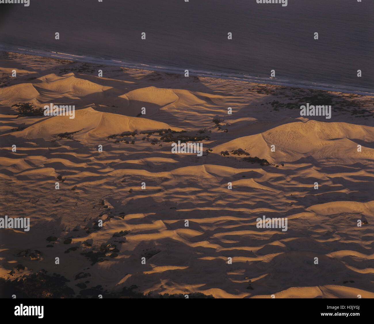 Coastal sand mountains, which rise up to 100 m Stock Photo