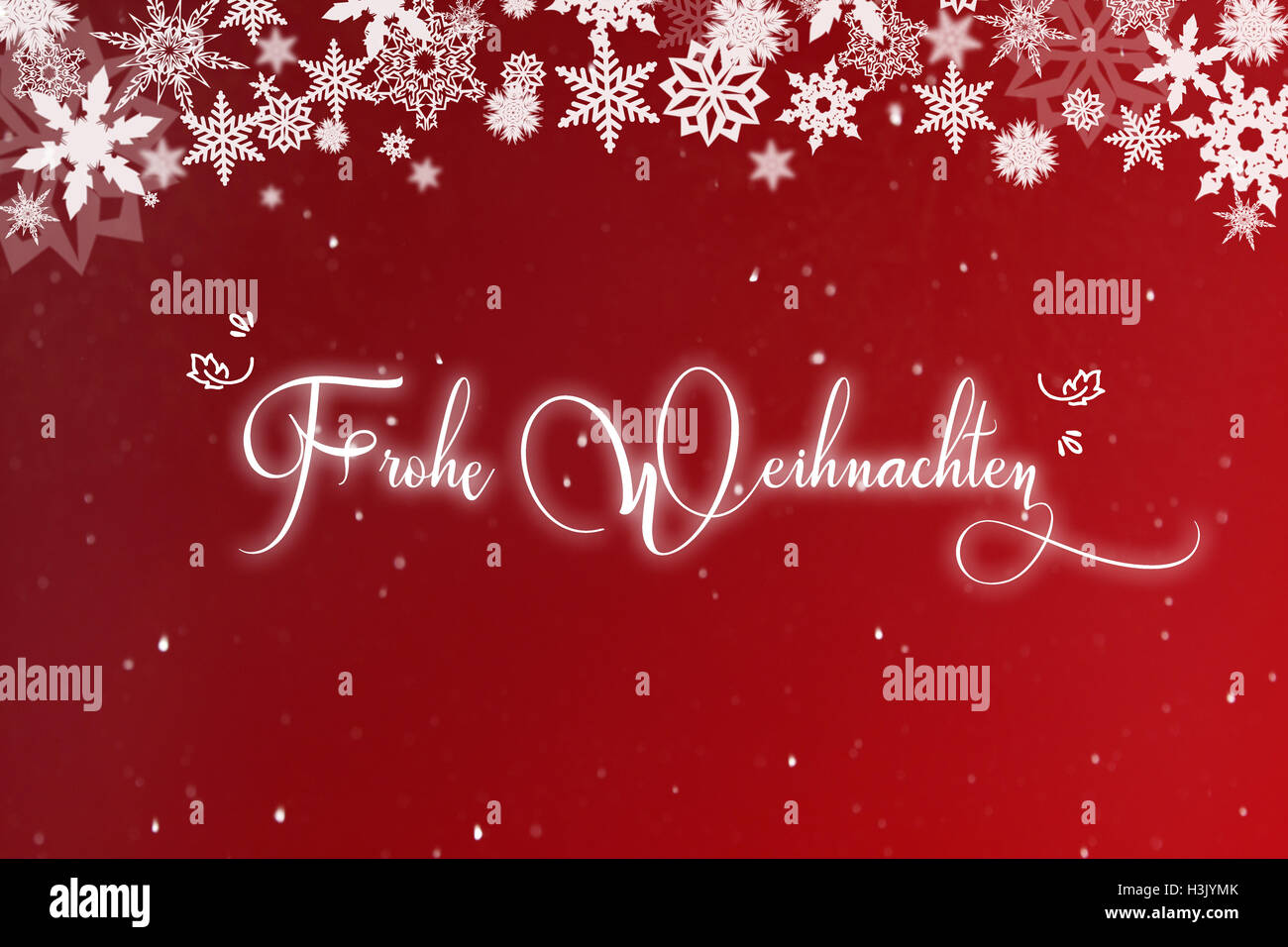 Christmas card with german slogan &quot;Frohe Weihnachten&quot; (Merry Stock