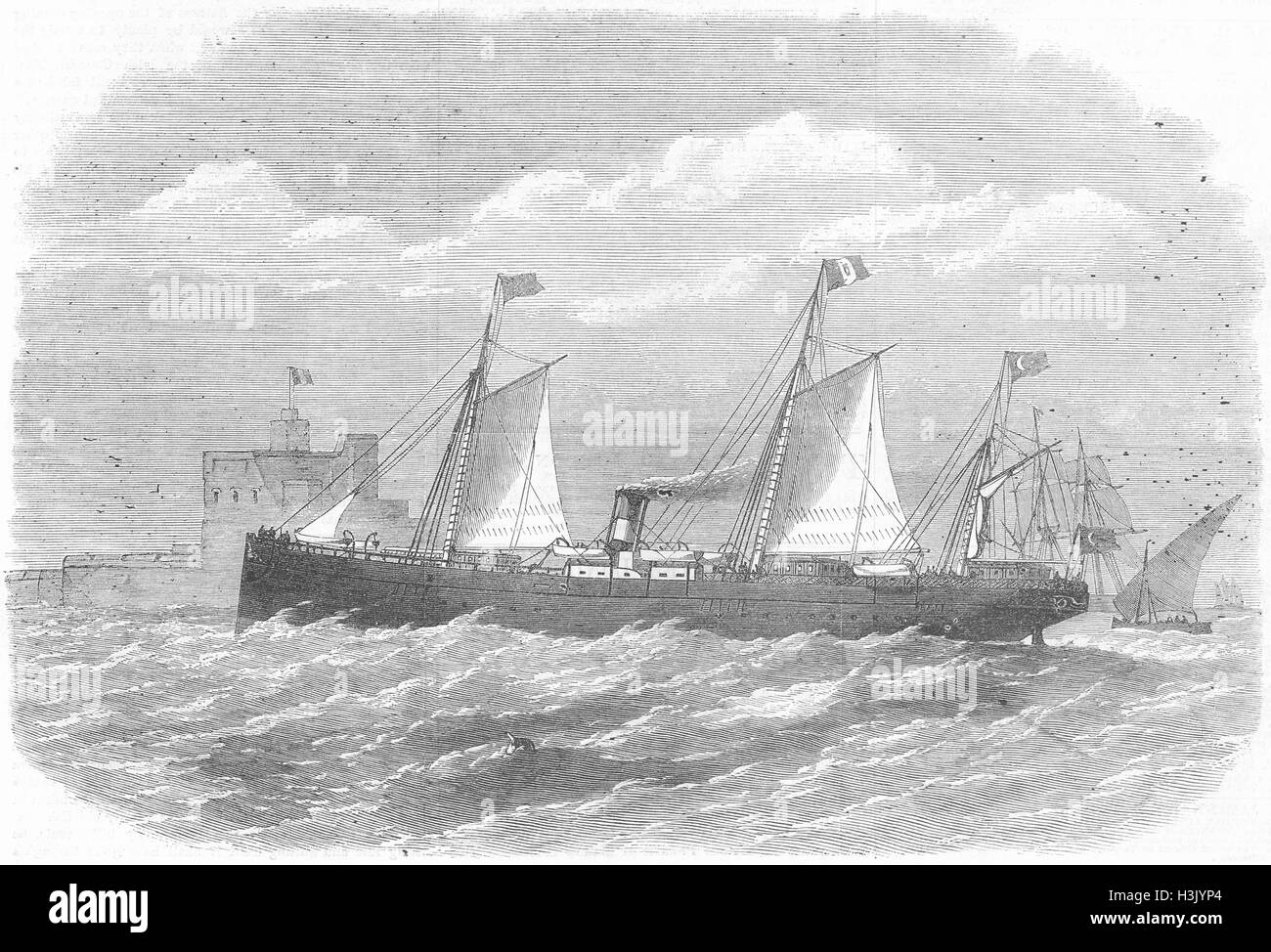 SHIPS Cairo ship of Brindisi-Alexandria line 1869. Illustrated London ...