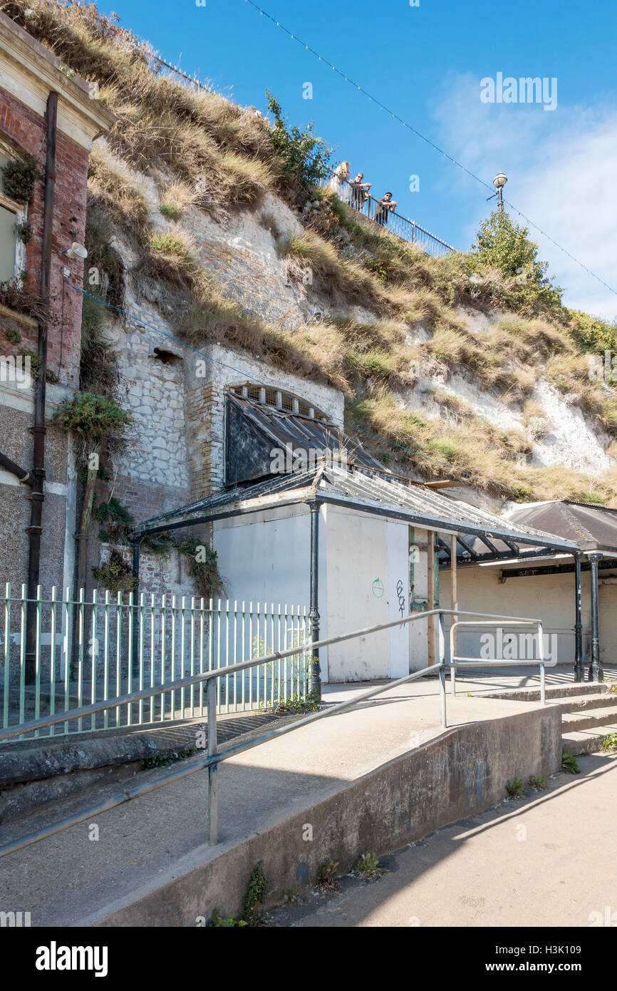 Derelict Funicular Beach Lift Viking Bay Broadstairs Kent Stock Photo