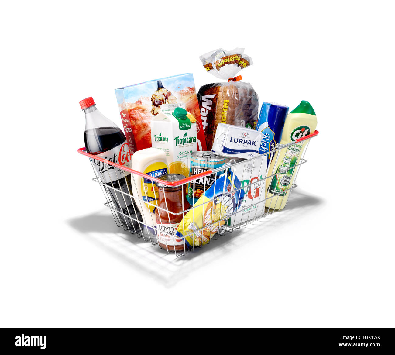 A basket of shopping Stock Photo