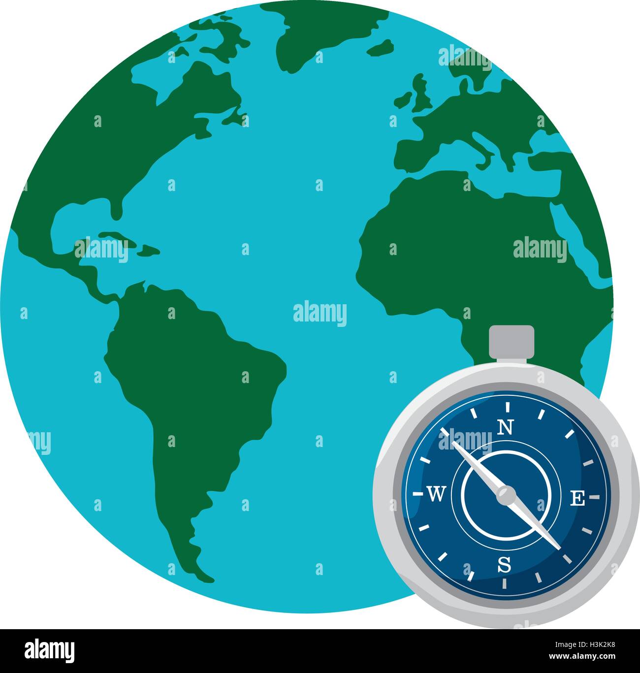 world map and compass Stock Vector Image & Art - Alamy