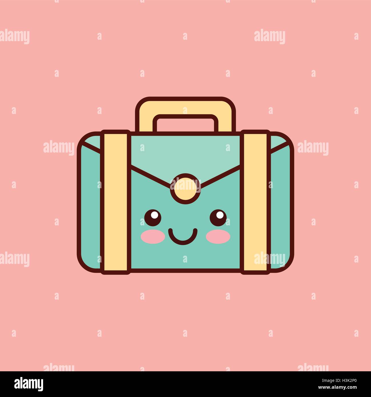 briefcase character kawaii style Stock Vector Image & Art Alamy